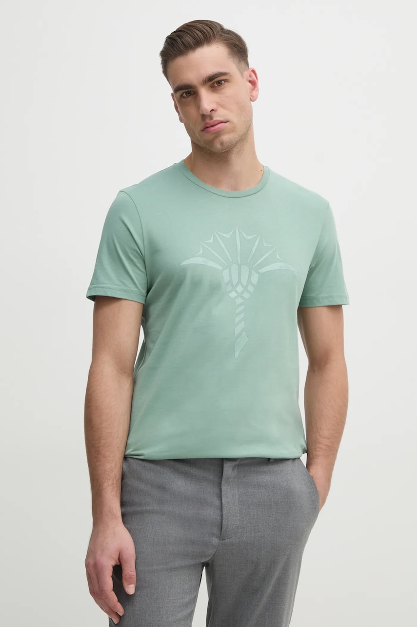 Joop! tricou din bumbac Alerio barbati, culoarea verde, cu imprimeu, 30042432 10017941 Joop! tricou din bumbac Alerio barbati, culoarea verde, cu imprimeu, 30042432 10017941