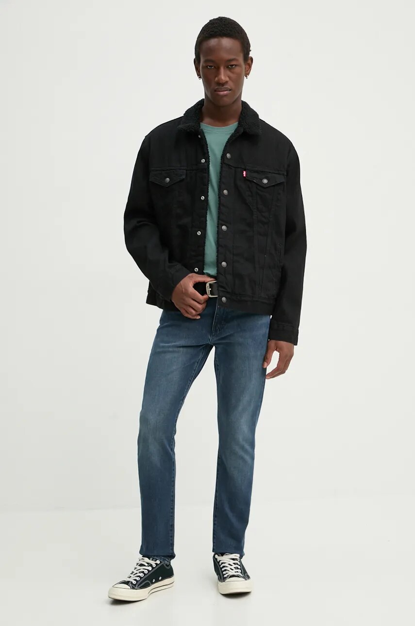 Levi's tricou din bumbac barbati, culoarea verde, cu imprimeu