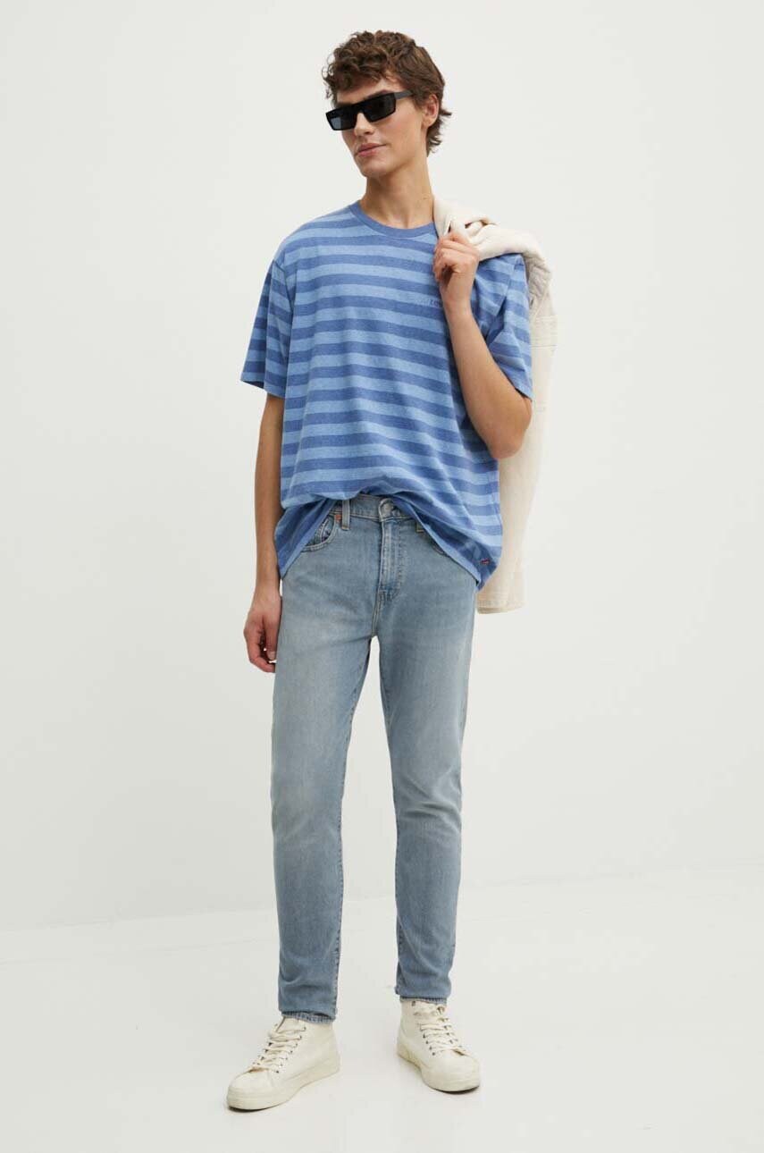 Βαμβακερό μπλουζάκι Levi's ανδρικά, χρώμα: μοβ φωτογραφία
