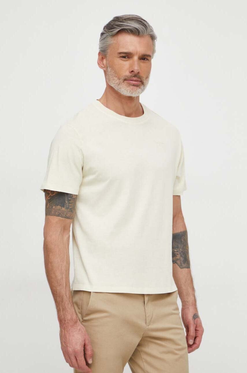 Pepe Jeans tricou din bumbac Jacko barbati, culoarea galben, neted, PM508664