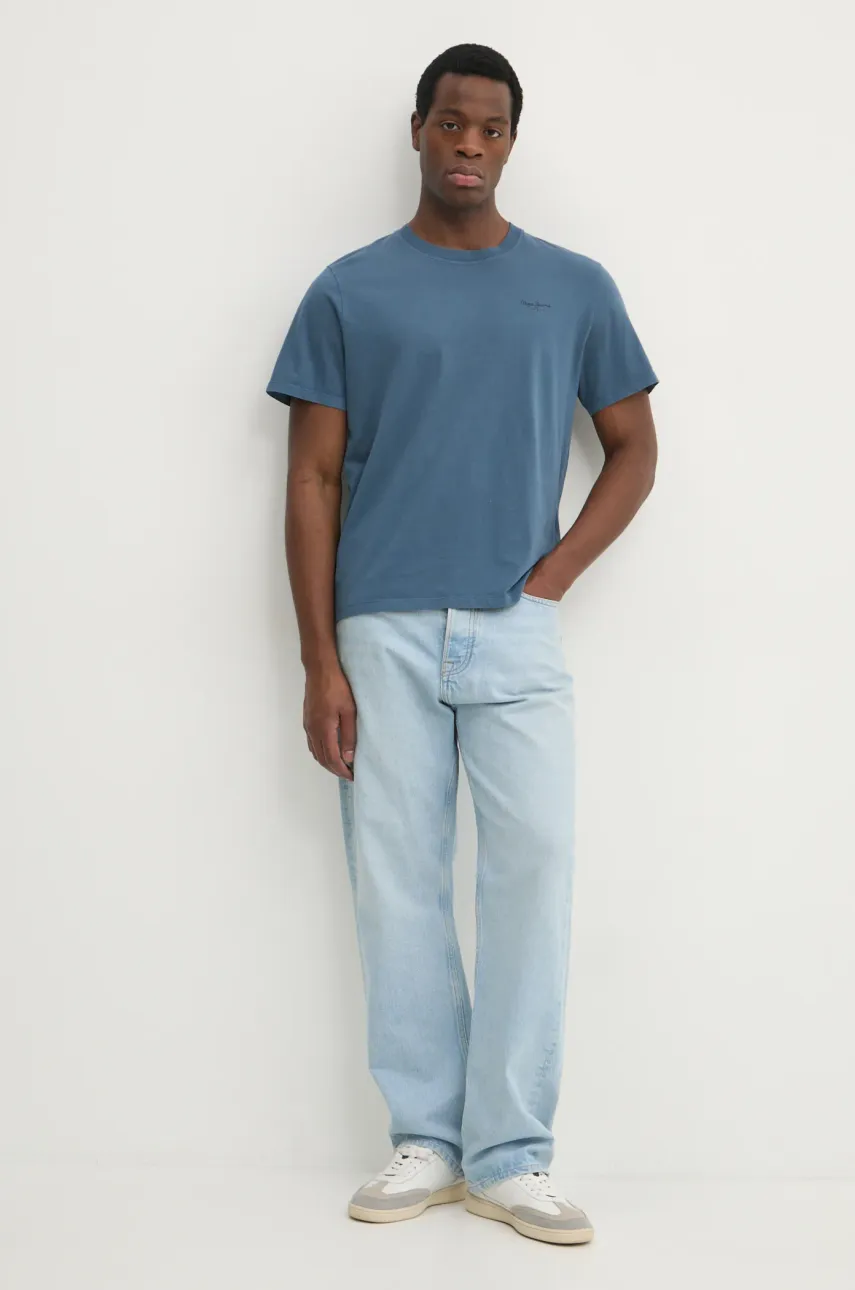 Хлопковая футболка Pepe Jeans Jacko однотонная PM508664 Хлопковая футболка Pepe Jeans Jacko однотонная PM508664