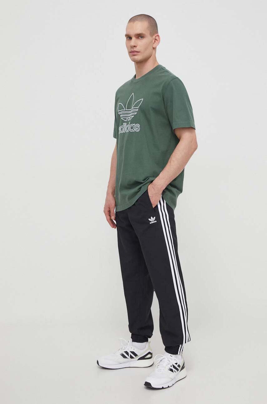 Βαμβακερό μπλουζάκι adidas Originals Trefoil Tee ανδρικό, χρώμα: πράσινο, IR7993 φωτογραφία