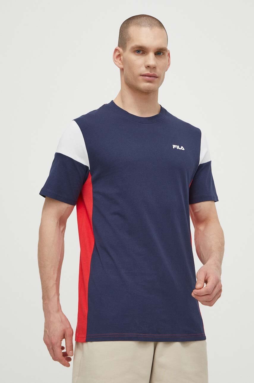 Βαμβακερό μπλουζάκι Fila Tsingoni ανδρικό, χρώμα: ναυτικό μπλε, FAM0629 φωτογραφία