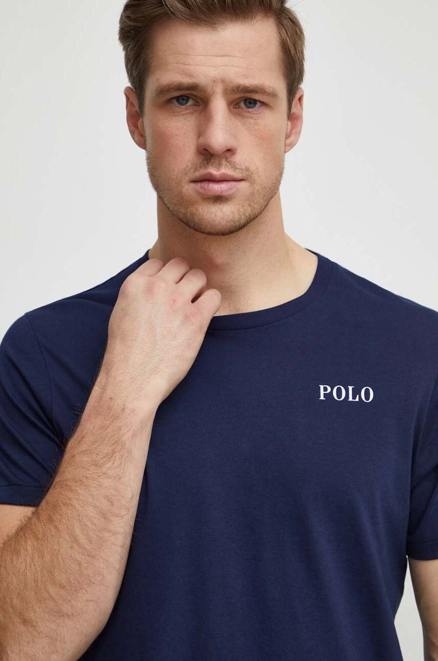 Bavlněné tričko Polo Ralph Lauren tmavomodrá barva, s potiskem, 714931650