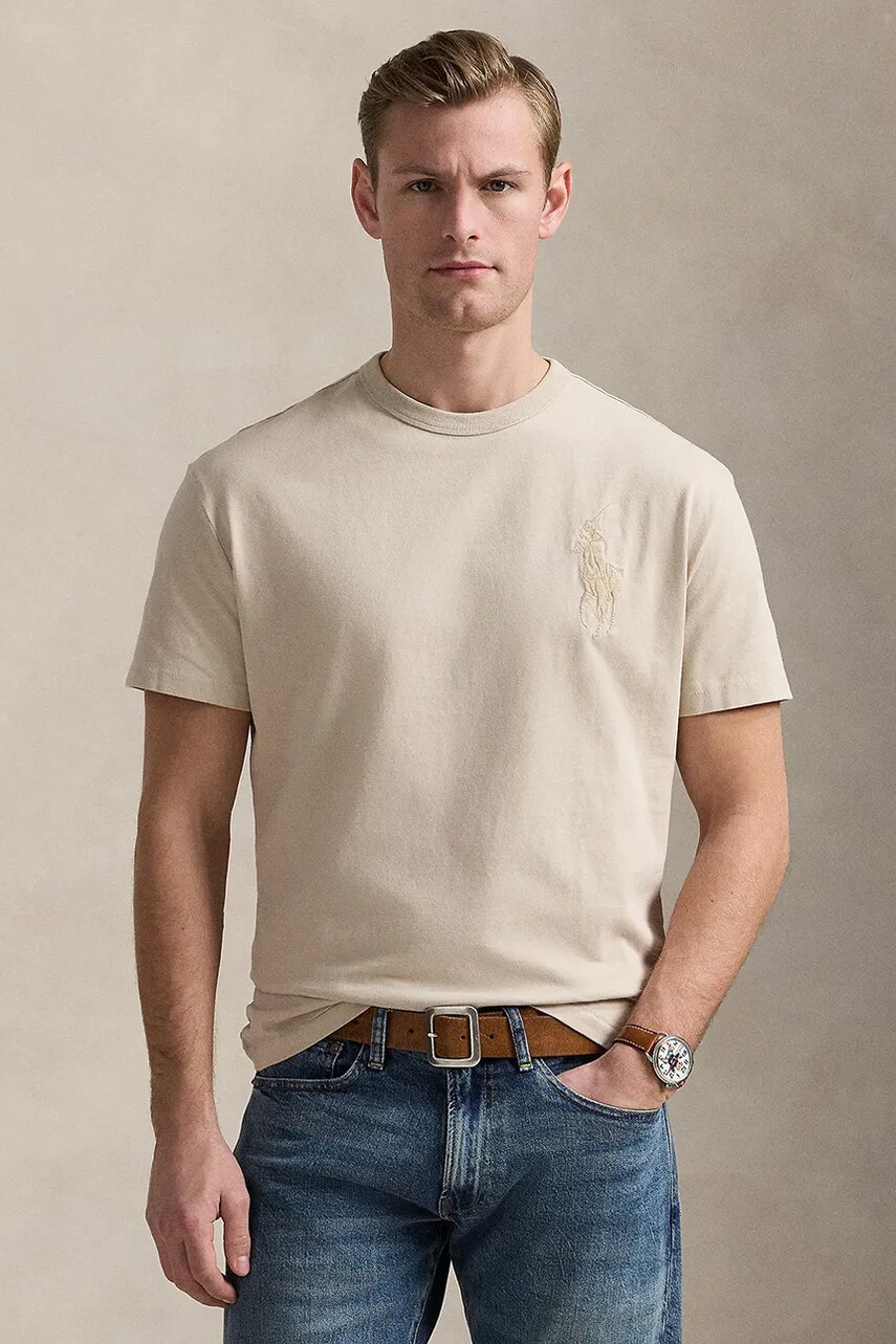 Levně Bavlněné tričko Polo Ralph Lauren modrá barva, 710936509
