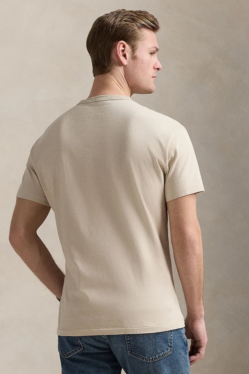 Хлопковая футболка Polo Ralph Lauren мужская однотонная 710936509 Хлопковая футболка Polo Ralph Lauren мужская однотонная 710936509