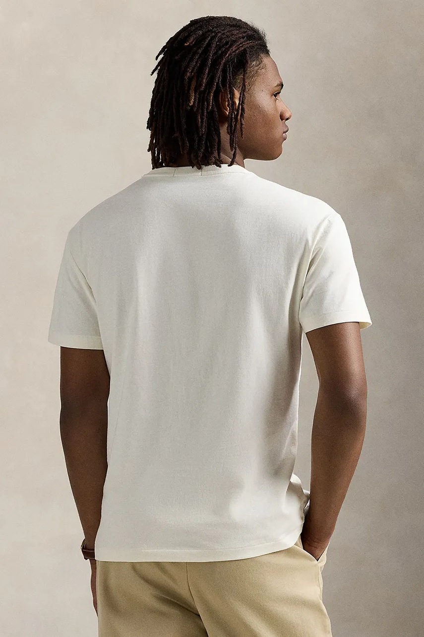 Хлопковая футболка Polo Ralph Lauren цвет чёрный однотонная 710936585