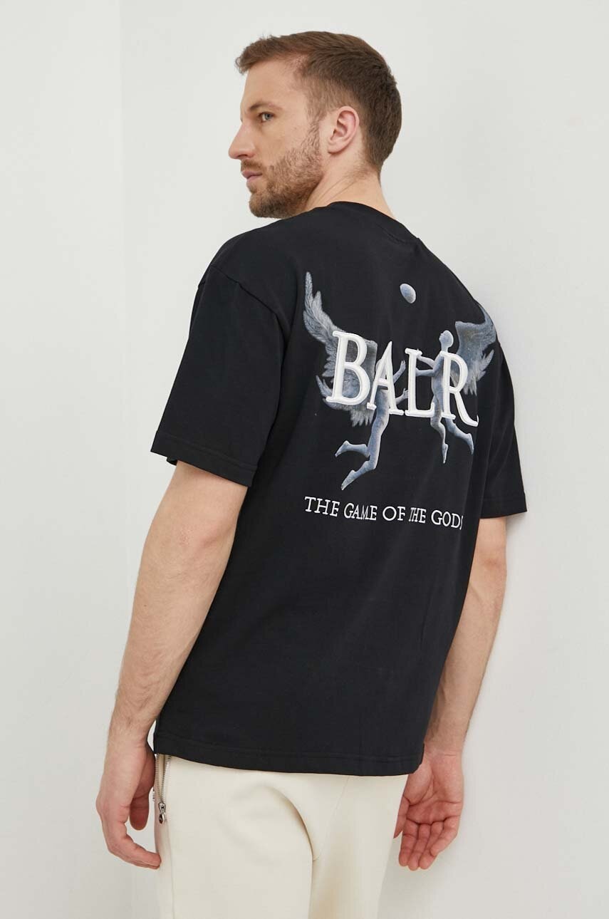 BALR. tricou din bumbac barbati, culoarea negru, cu imprimeu