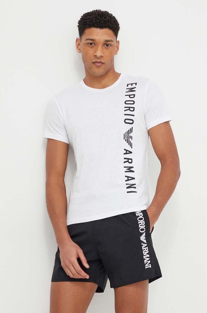 Levně Bavlněné tričko Emporio Armani Underwear bílá barva, s potiskem, 211818 4R479