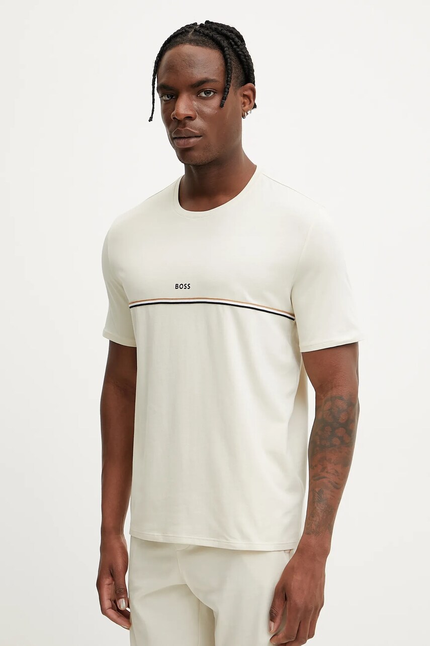 BOSS tricou lounge culoarea alb, cu imprimeu