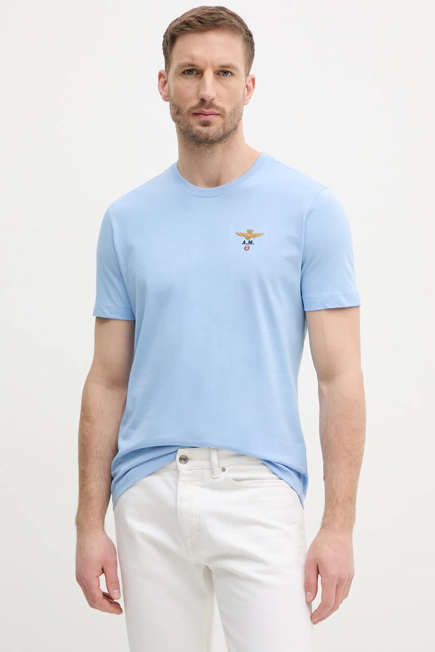 Aeronautica Militare tricou din bumbac barbati, cu imprimeu, TS1580J372