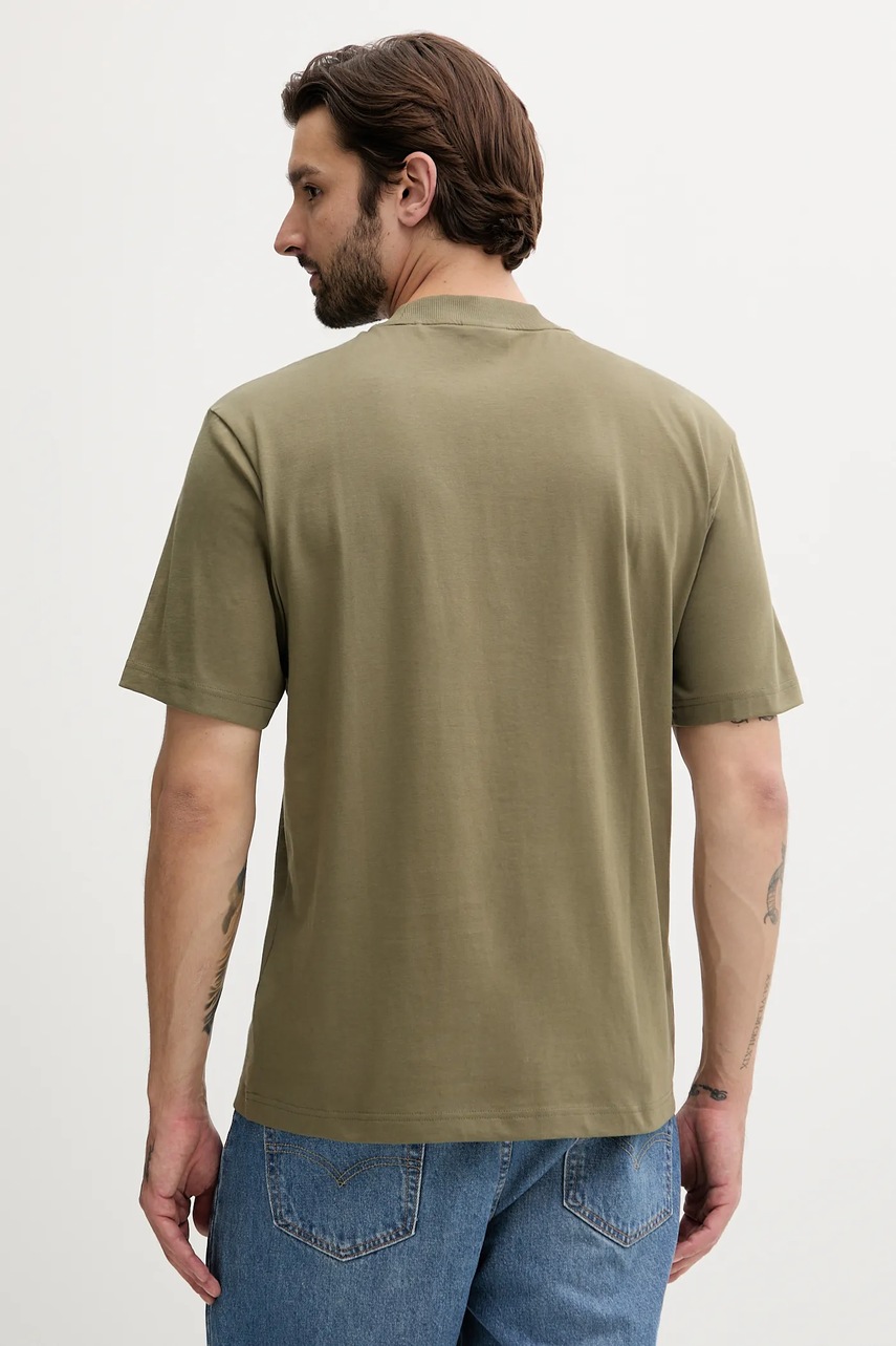 Хлопковая футболка Hugo Blue цвет чёрный однотонная 50509991