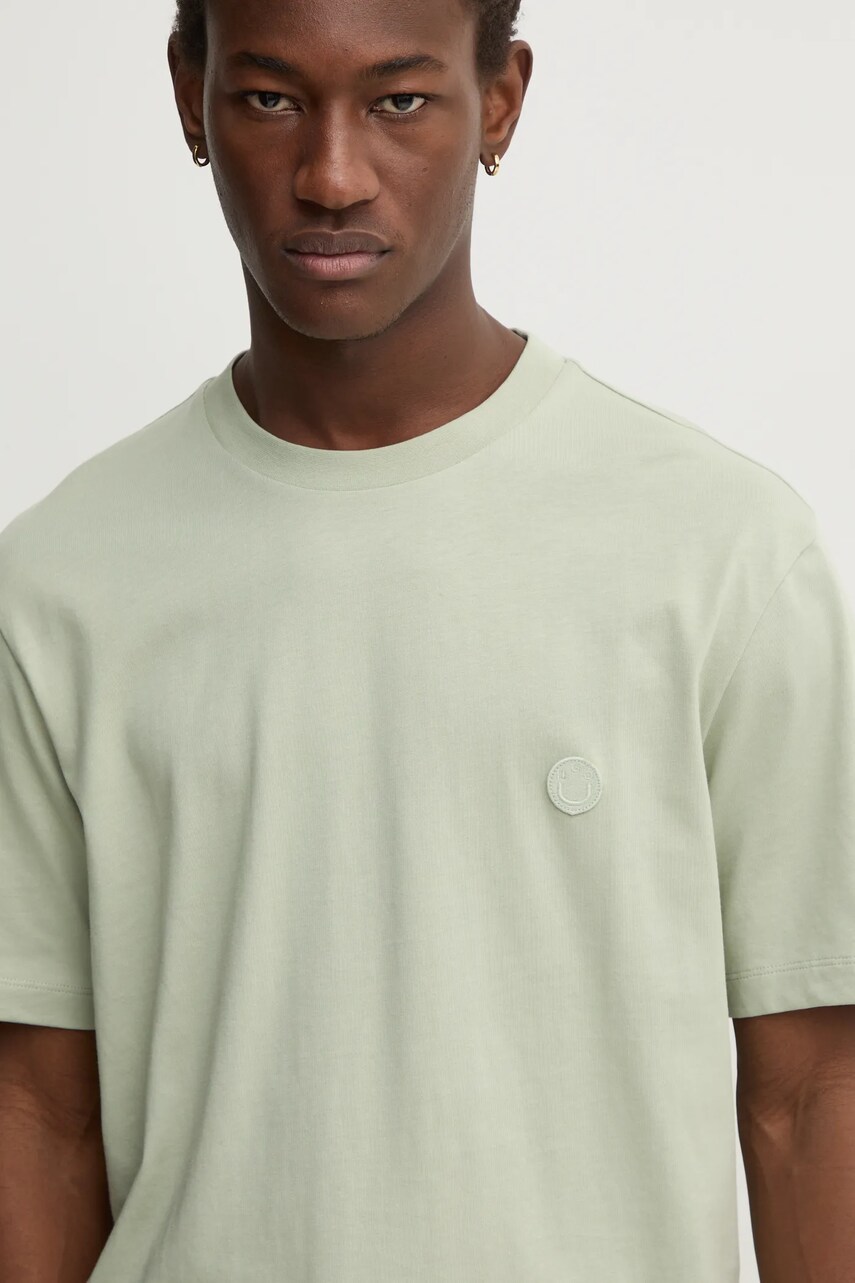 Hugo Blue tricou din bumbac barbati, culoarea verde, neted, 50519984