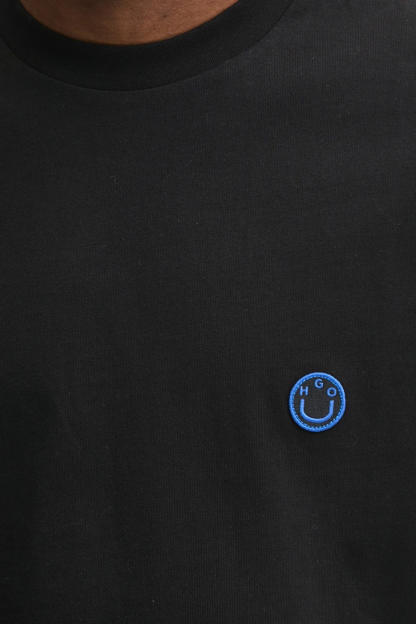 Βαμβακερό μπλουζάκι Hugo Blue ανδρικό, χρώμα: μαύρο, 50519984 φωτογραφία