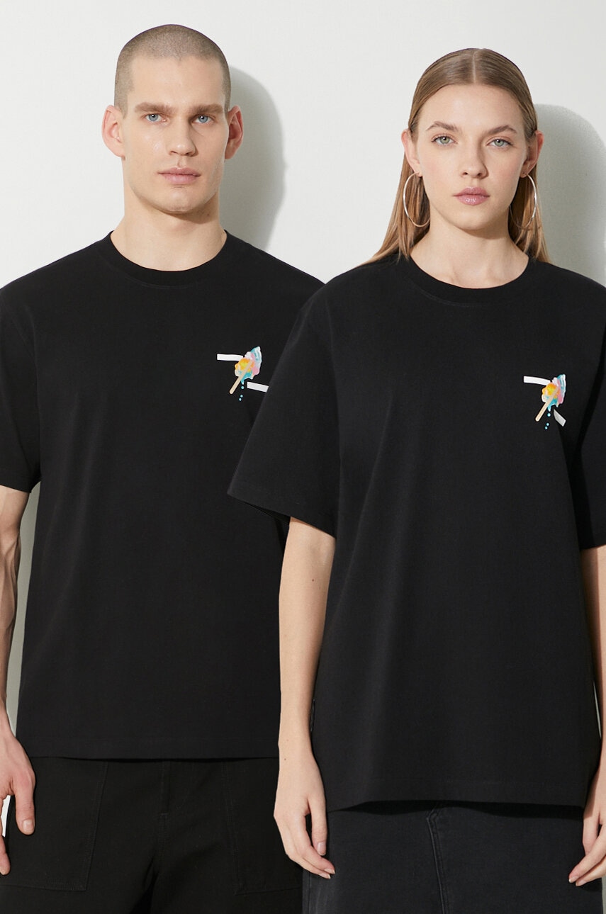 Filling Pieces tricou din bumbac culoarea negru, cu imprimeu 74434021861 Filling Pieces tricou din bumbac culoarea negru, cu imprimeu 74434021861