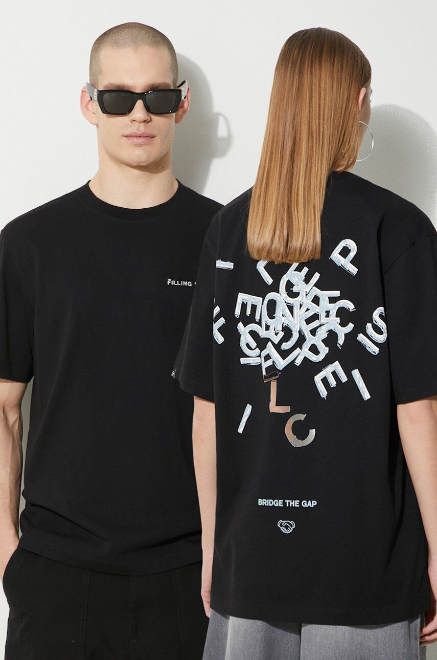 E-shop Bavlněné tričko Filling Pieces Alphabet černá barva, s potiskem, 74405001861