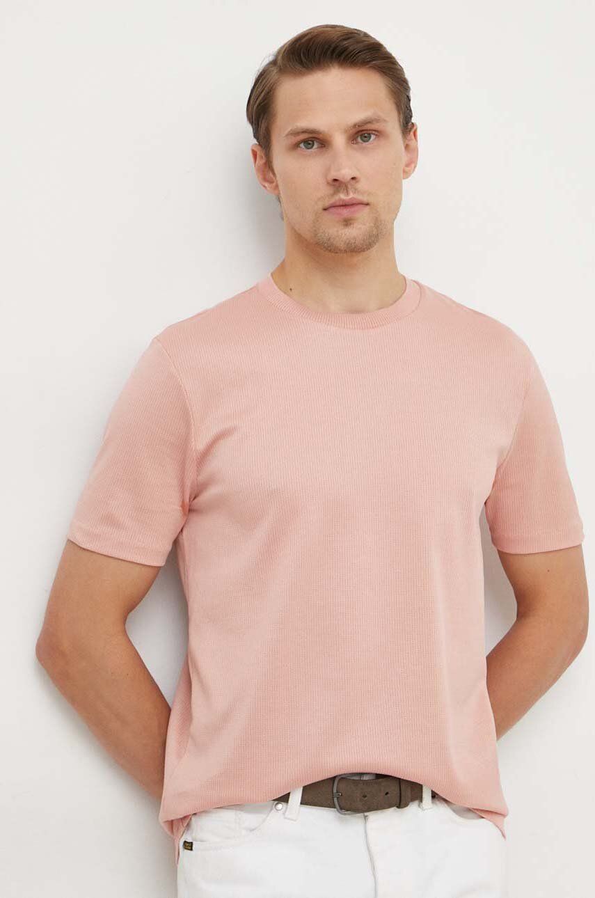 Levně Bavlněné tričko BOSS růžová barva, 50511595