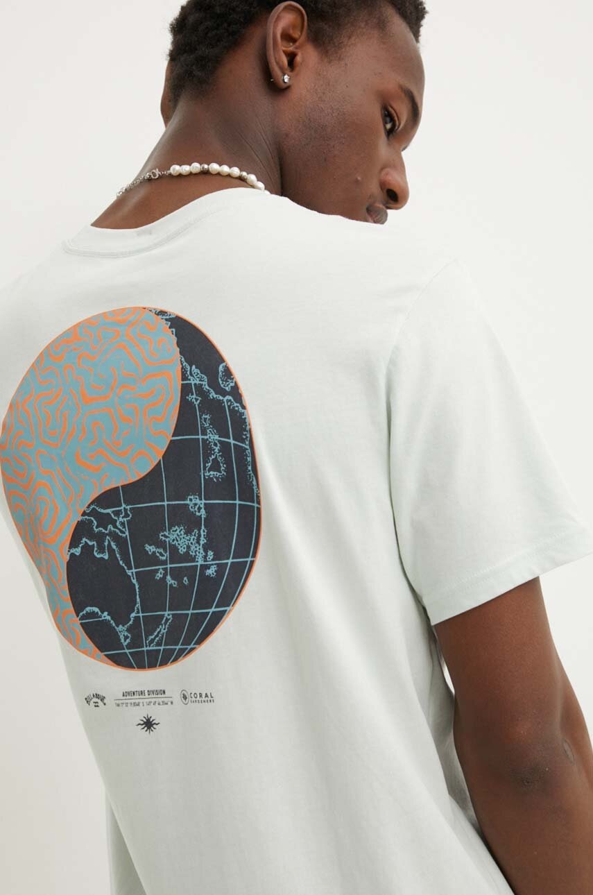 

Памучна тениска Billabong x Coral Gardeners в зелено с принт ABYZT02342, Зелен