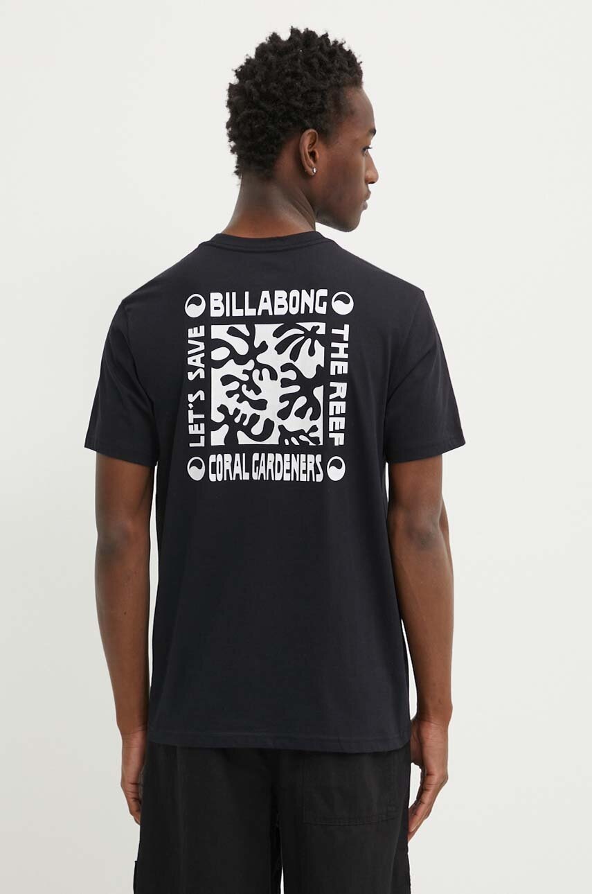Бавовняна футболка Billabong x Coral Gardeners чоловіча колір чорний з принтом ABYZT02341 