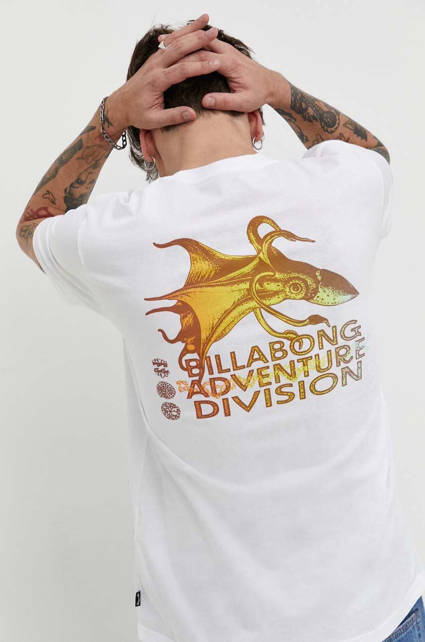 Billabong tricou din bumbac BILLABONG X ADVENTURE DIVISION barbati, culoarea alb, cu imprimeu
