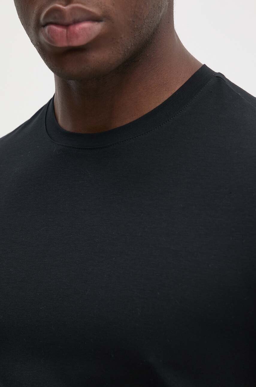 United Colors of Benetton tricou barbati, culoarea negru, neted United Colors of Benetton tricou barbati, culoarea negru, neted