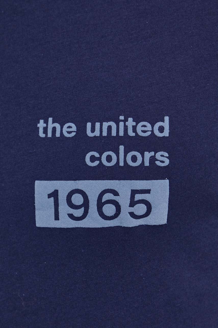 Бавовняна футболка United Colors of Benetton чоловічий колір синій з принтом 