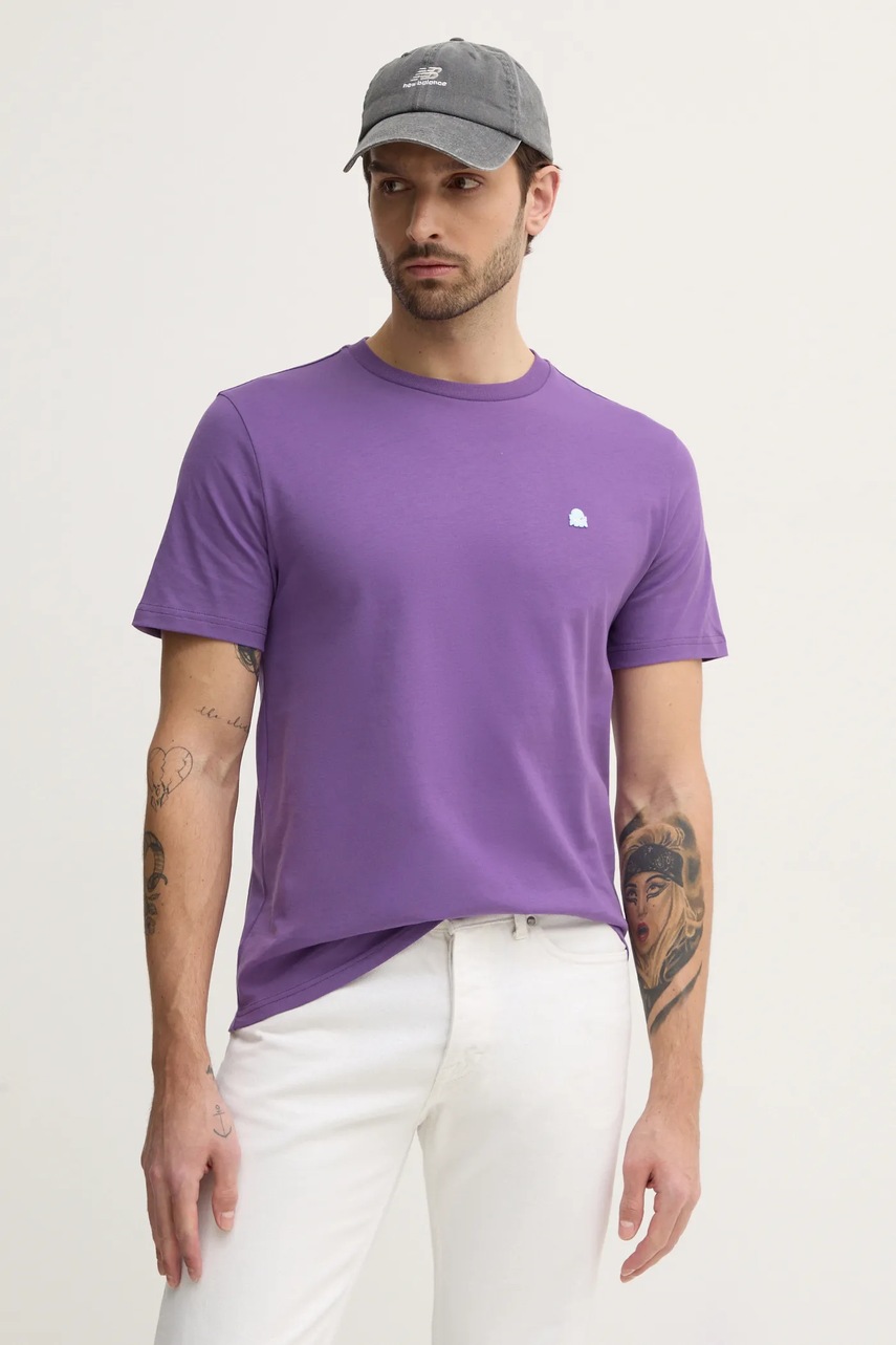 United Colors of Benetton tricou din bumbac barbati, culoarea verde, neted, 3MI5J1AF7