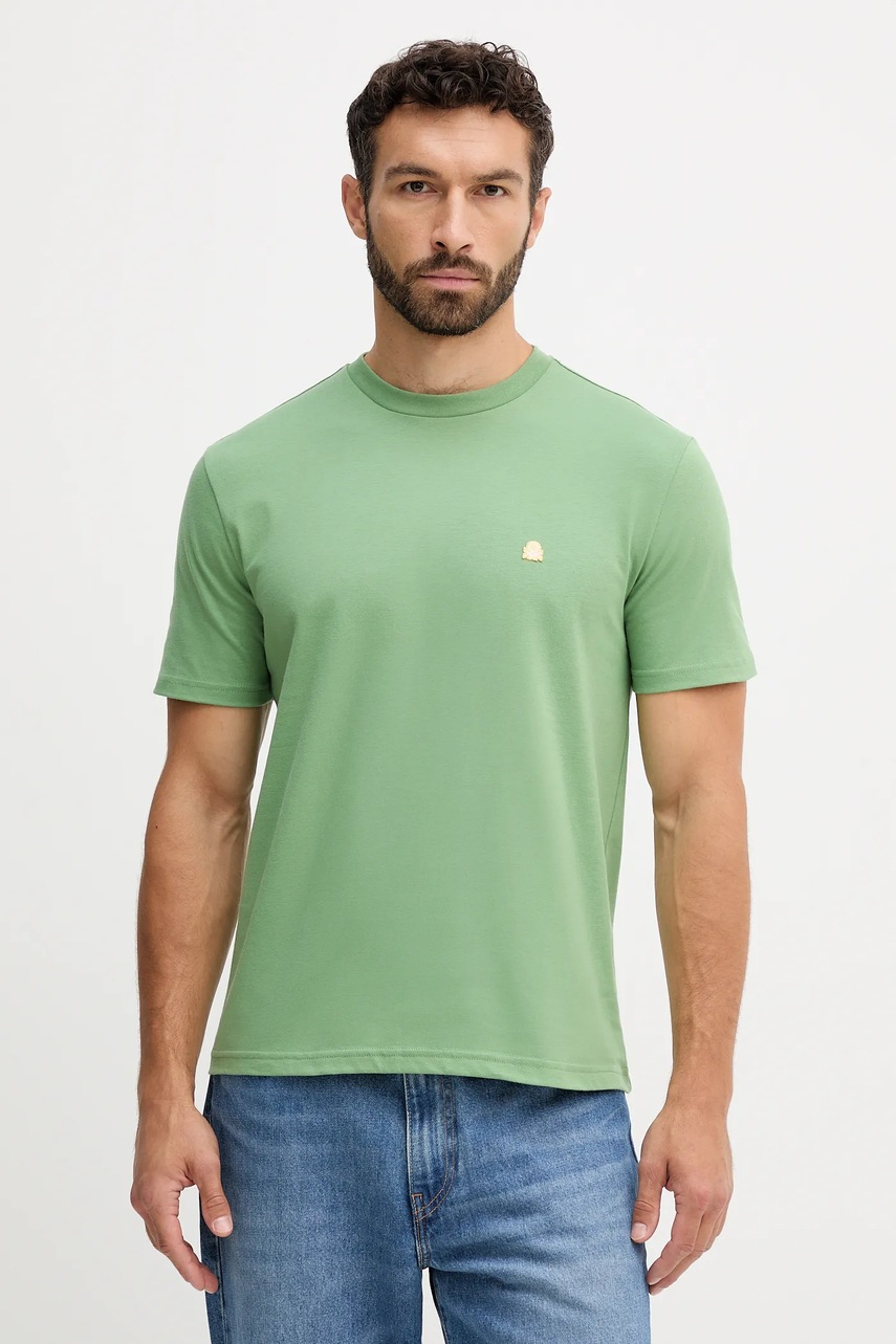 United Colors of Benetton tricou din bumbac culoarea verde, uni, 3MI5J1AF7