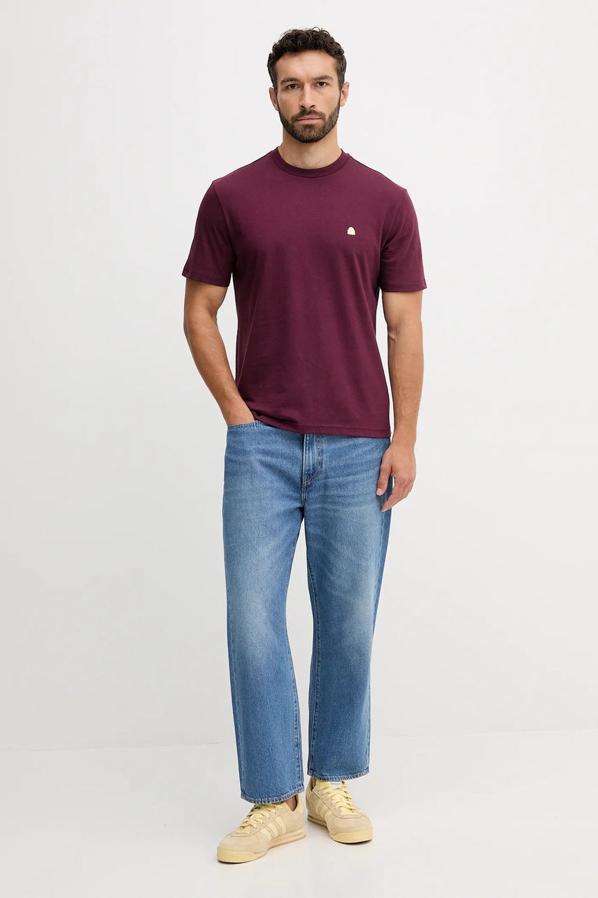 Хлопковая футболка United Colors of Benetton цвет зелёный однотонная 3MI5J1AF7