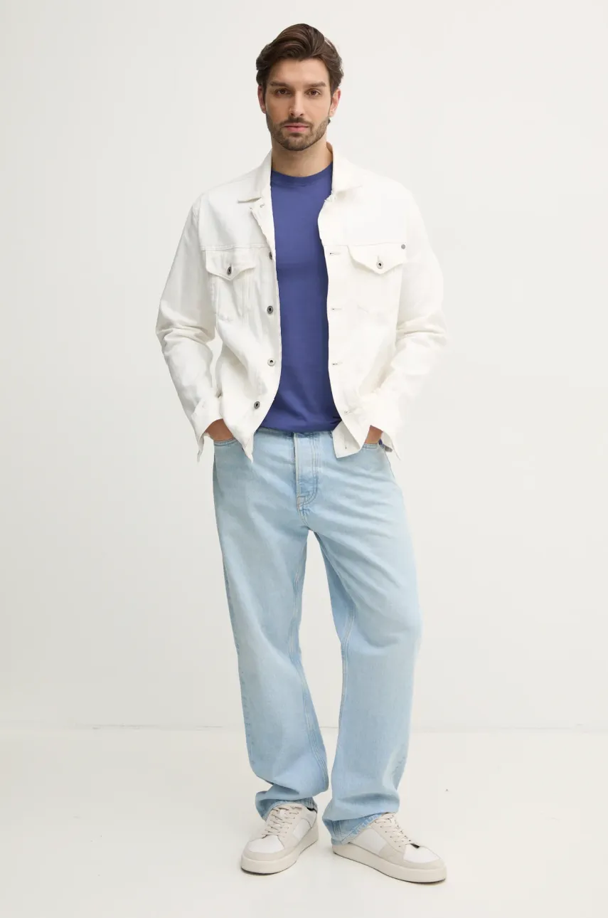 Хлопковая футболка United Colors of Benetton мужская цвет розовый однотонная 3U53J1F15 Хлопковая футболка United Colors of Benetton мужская цвет розовый однотонная 3U53J1F15