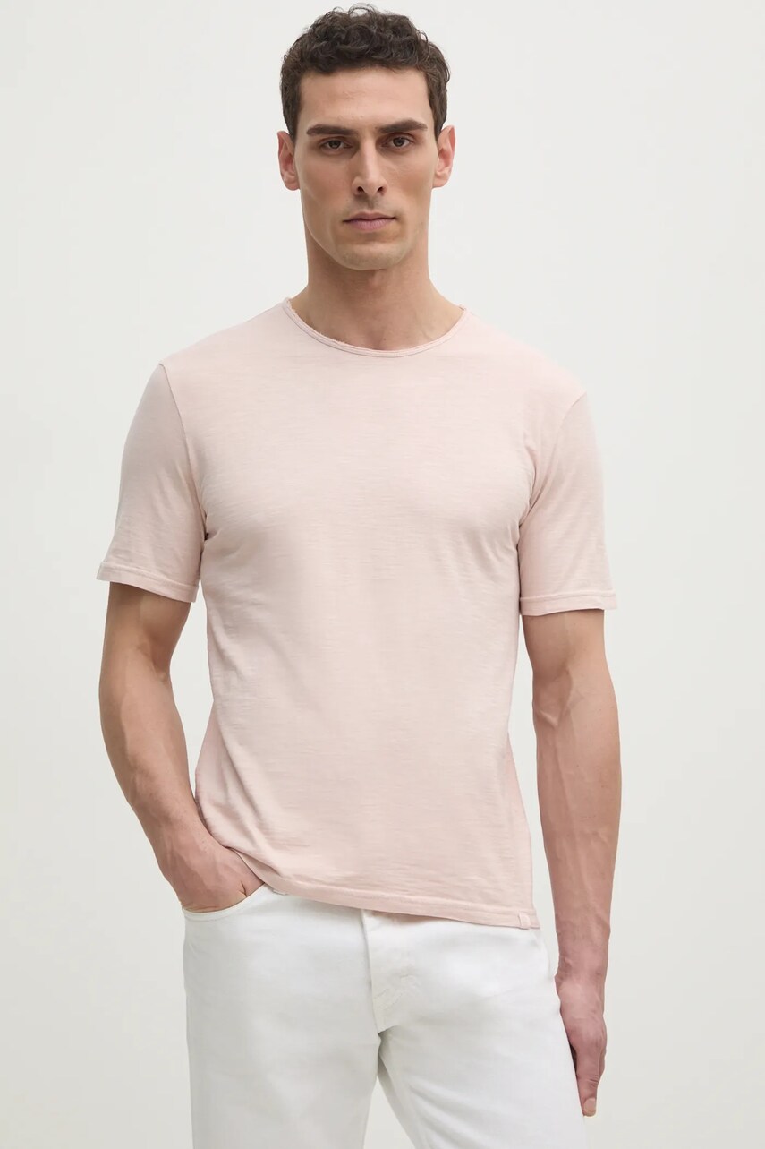 Levně Bavlněné tričko United Colors of Benetton růžová barva, 3JE1J19A5