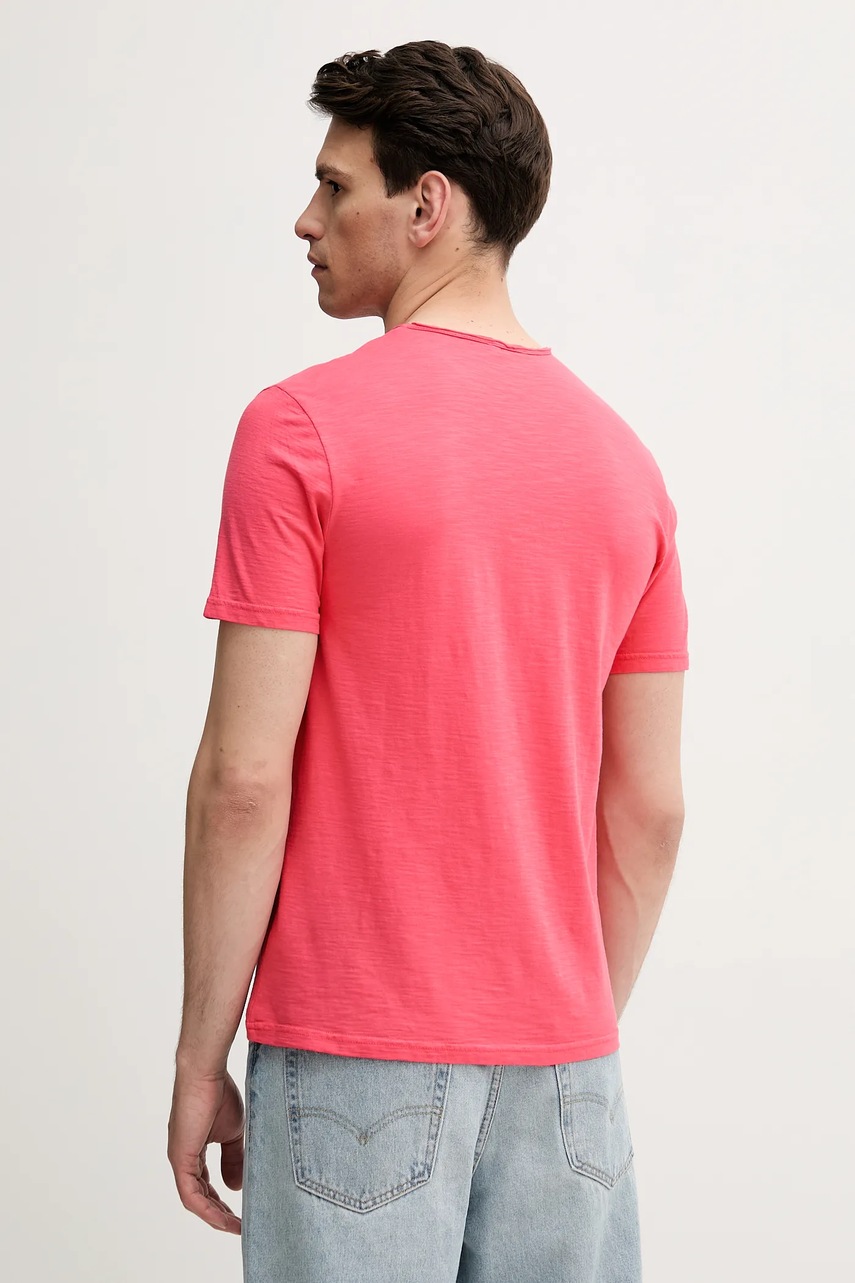 Хлопковая футболка United Colors of Benetton цвет бежевый однотонная 3JE1J19A5