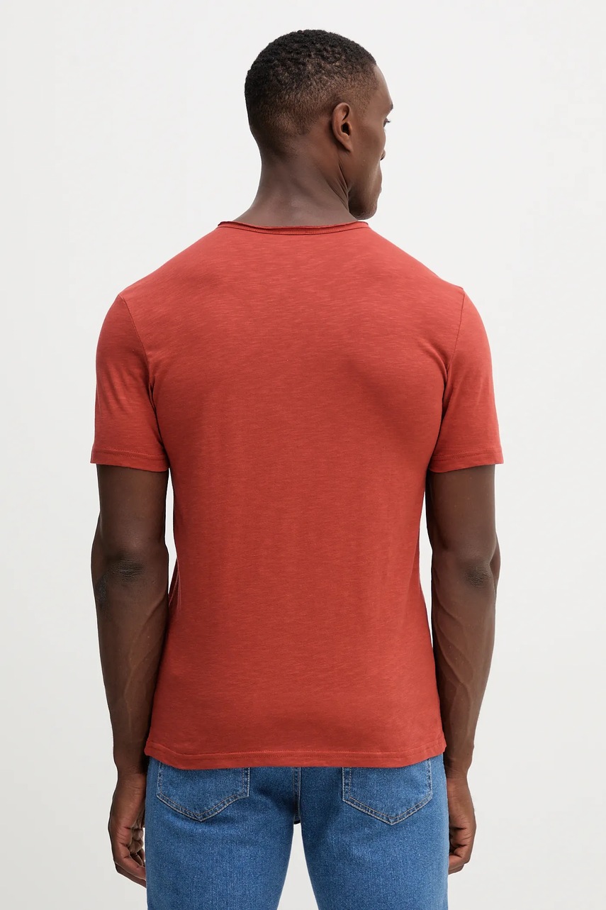 Хлопковая футболка United Colors of Benetton цвет бежевый однотонная 3JE1J19A5