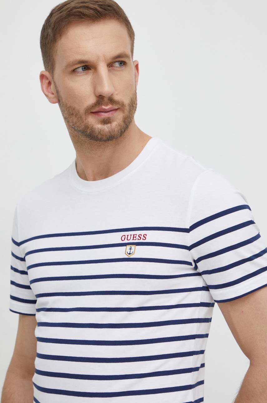 

Памучна тениска Guess в бяло с принт M4GI33 KC6X1, Бял
