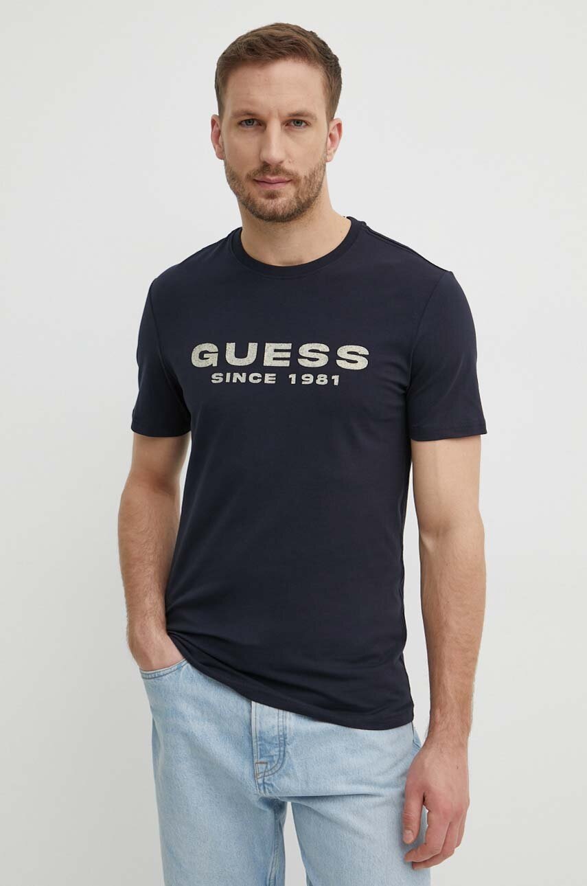 

Тениска Guess в тъмносиньо с принт M4GI61 J1314, Тъмносин