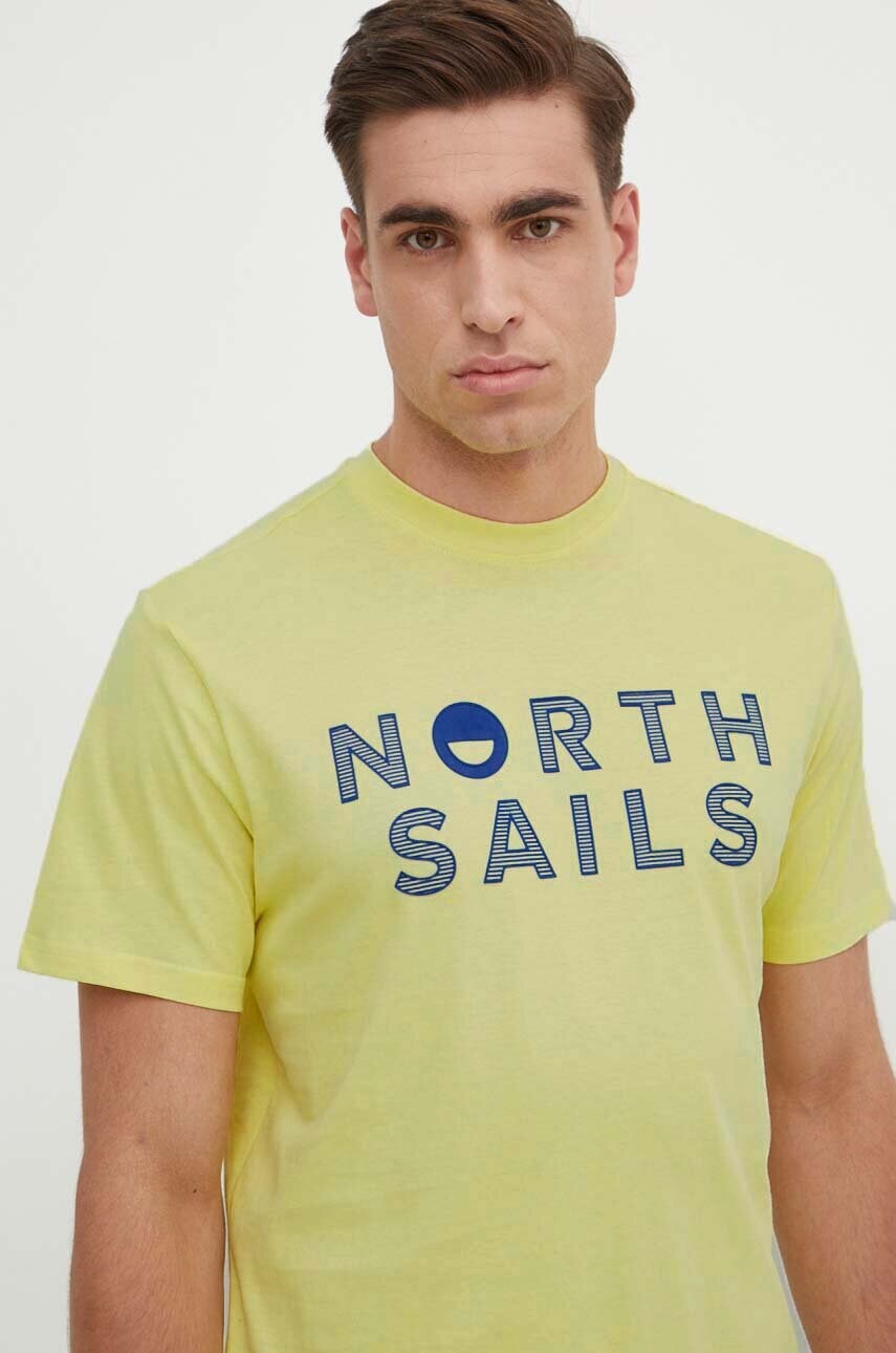 

Памучна тениска North Sails в жълто с апликация 692973, Жълт