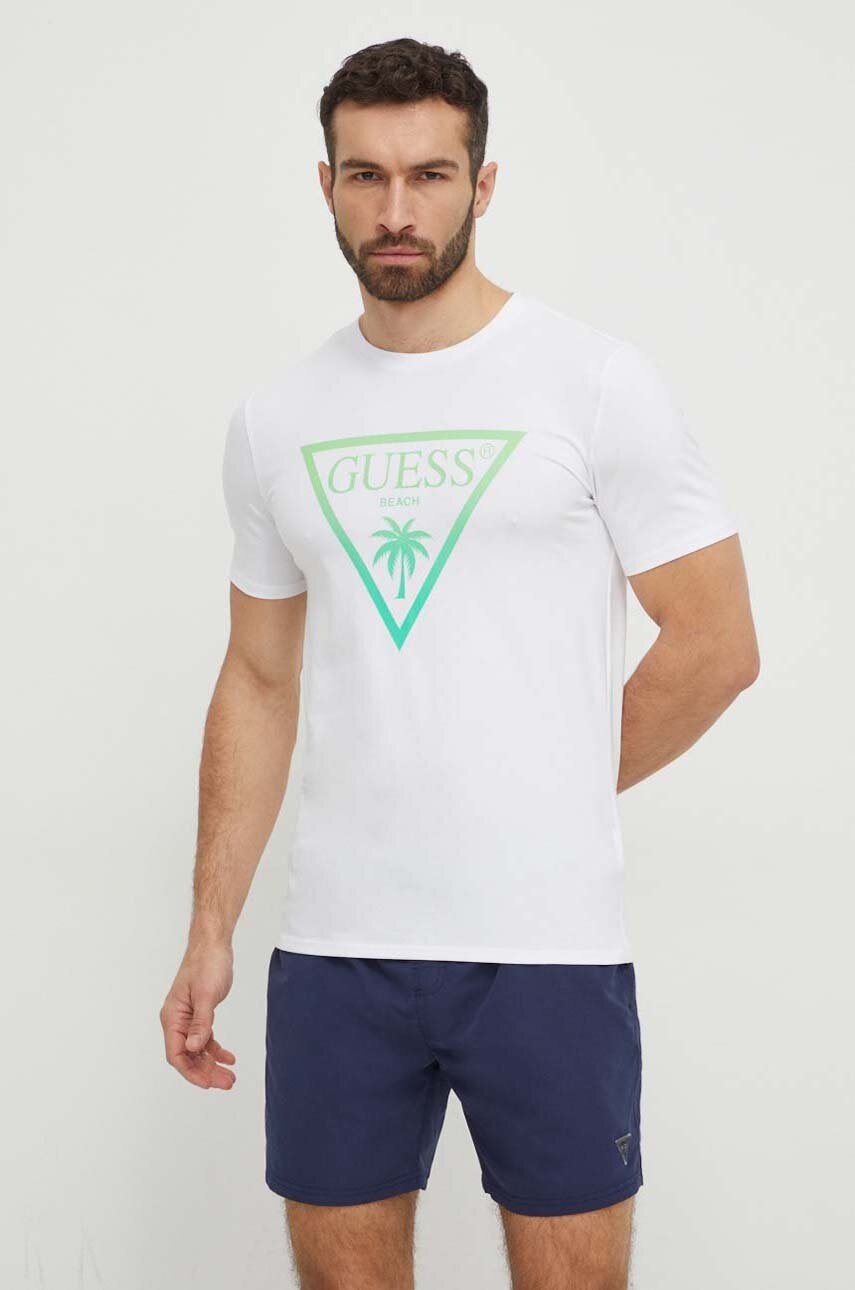 

Тениска Guess в бяло с принт F4GI00 J1311, Бял