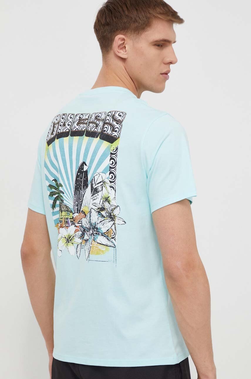 

Памучна тениска Guess SURFING в синьо с принт F4GI07 I3Z14, Син