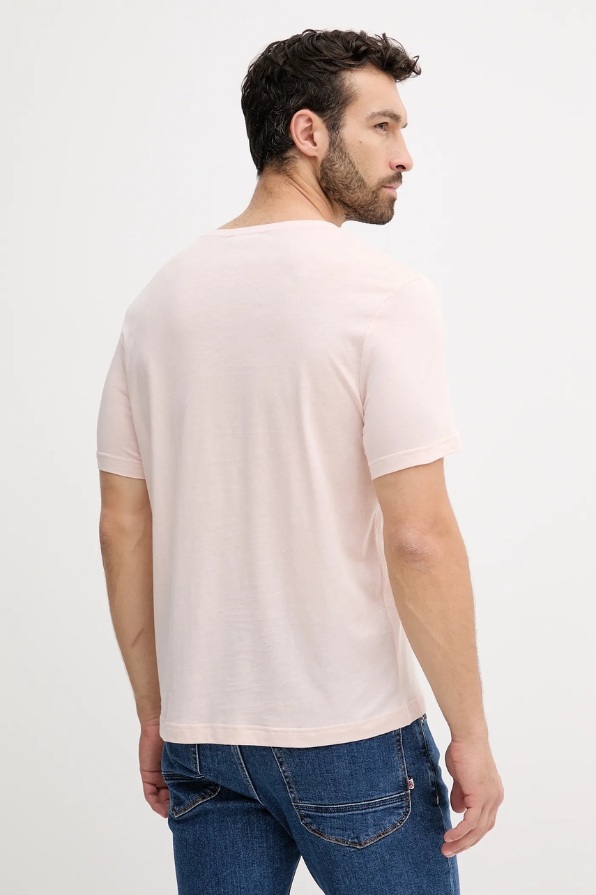 Хлопковая футболка United Colors of Benetton цвет бежевый однотонная 3P7XU1058