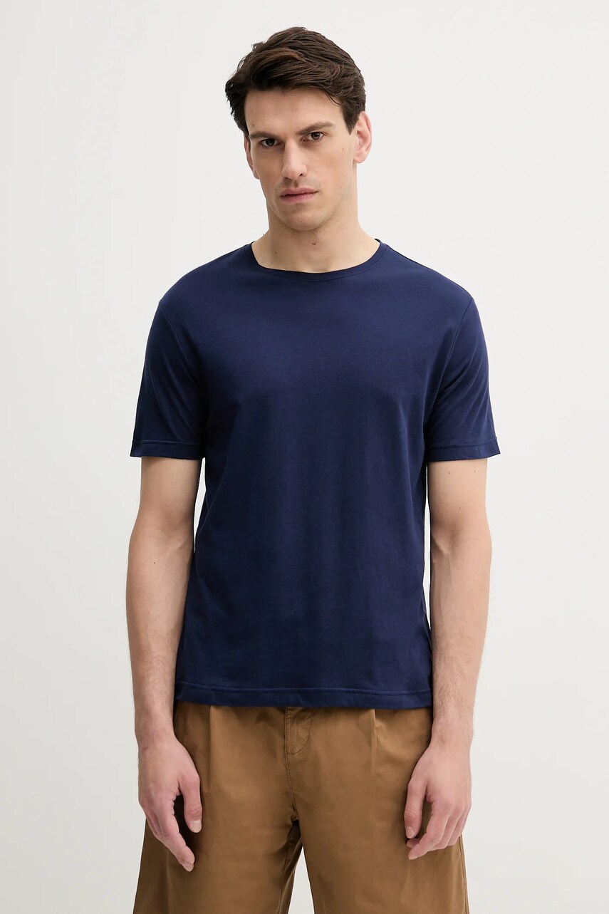 United Colors of Benetton tricou din bumbac culoarea bej, uni, 3P7XU1058