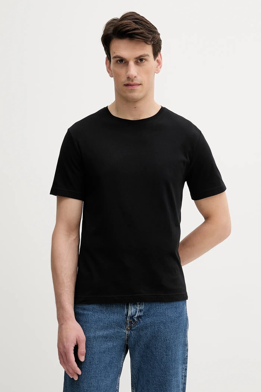 United Colors of Benetton tricou din bumbac culoarea bej, uni, 3P7XU1058