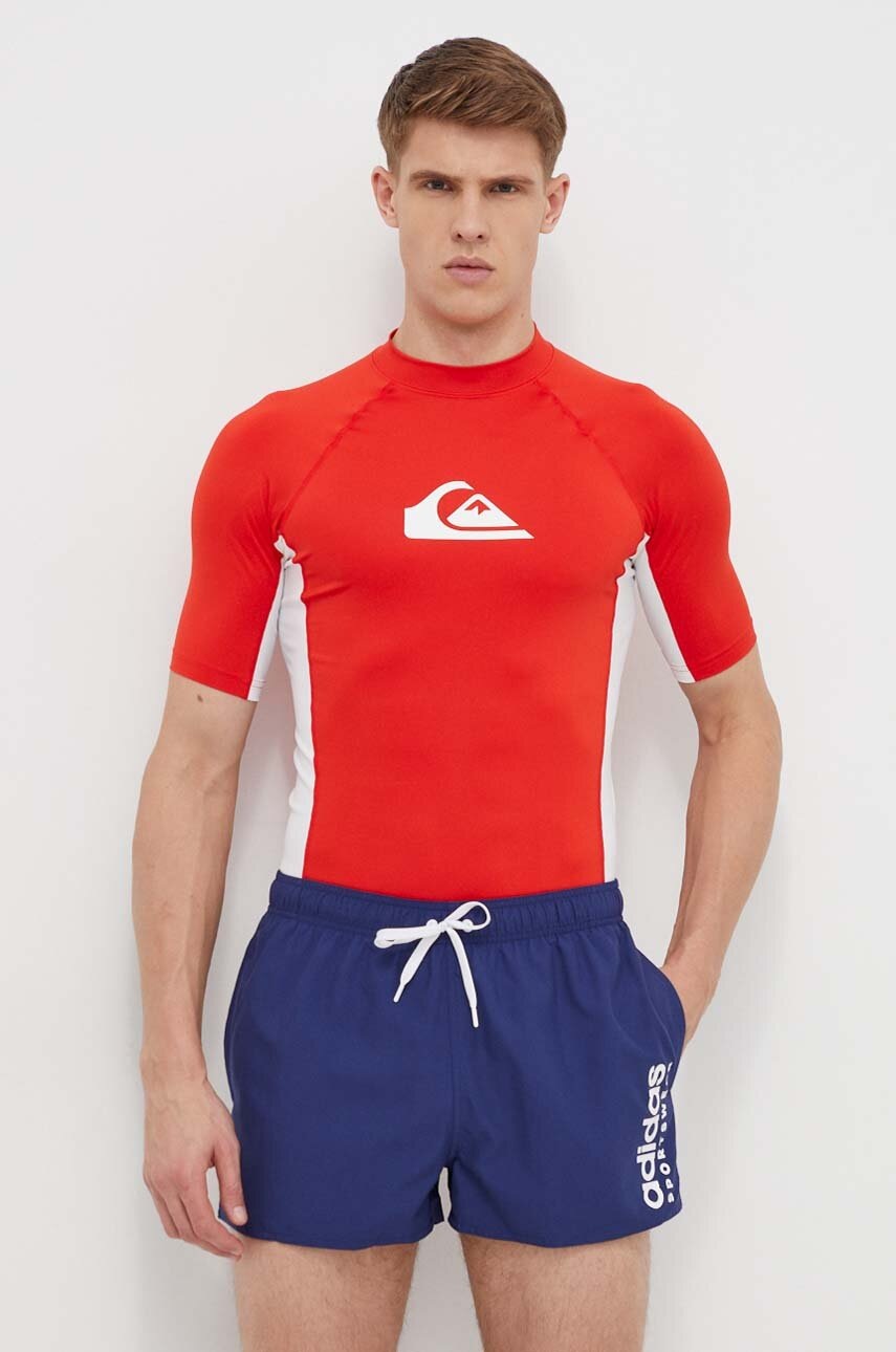 Μπλουζάκι Quiksilver χρώμα: κόκκινο, ΜΠΛΟΥΖΑ ΚΟΛΥΜΒΗΣΗΣ φωτογραφία