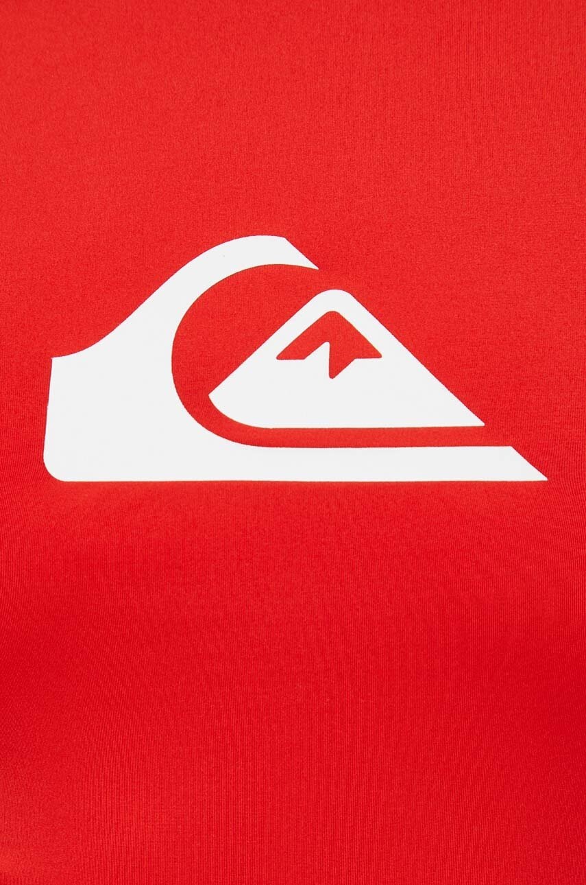 Μπλουζάκι Quiksilver χρώμα: κόκκινο, ΜΠΛΟΥΖΑ ΚΟΛΥΜΒΗΣΗΣ φωτογραφία