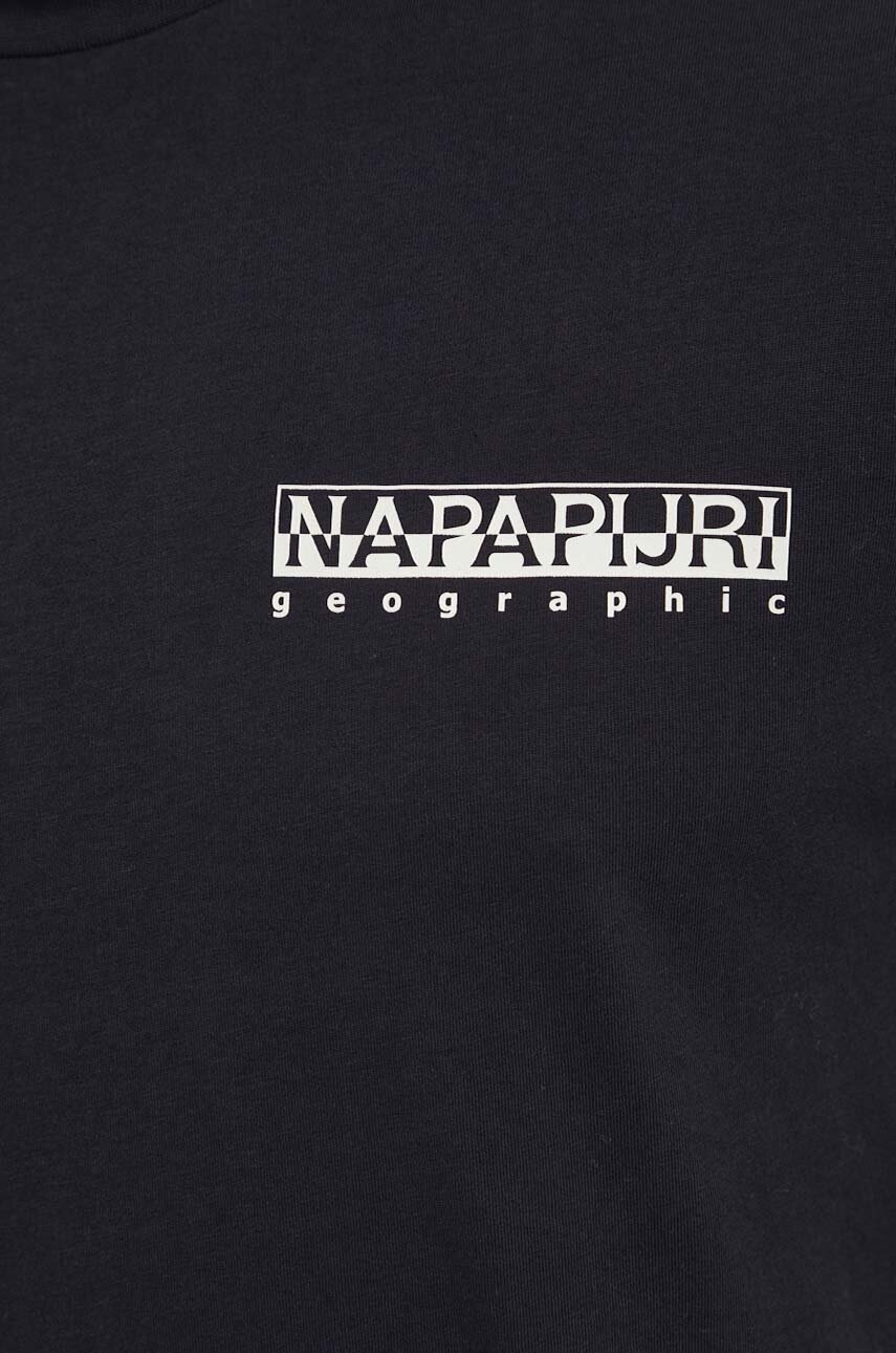 Бавовняна футболка Napapijri S-Tahi чоловіча колір чорний з принтом NP0A4HQA0411 