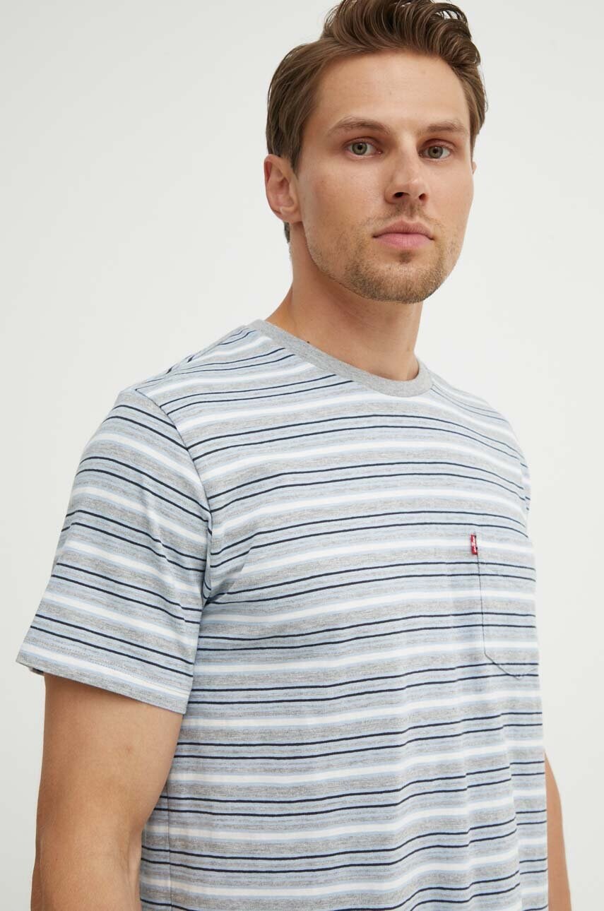 Levi's tricou din bumbac barbati, culoarea gri, modelator Levi's tricou din bumbac barbati, culoarea gri, modelator