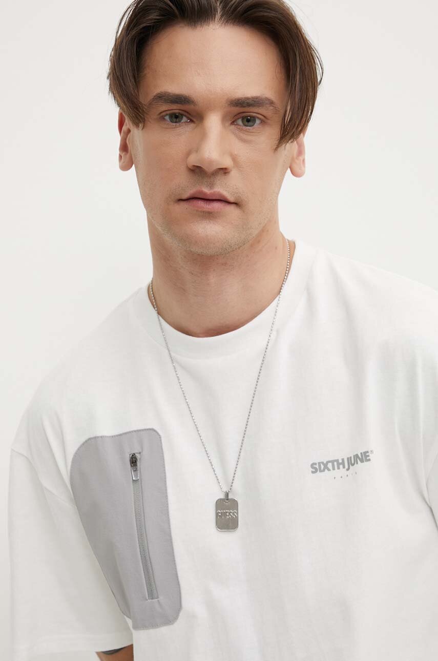 Βαμβακερό μπλουζάκι Sixth June ανδρικά, χρώμα: άσπρο φωτογραφία