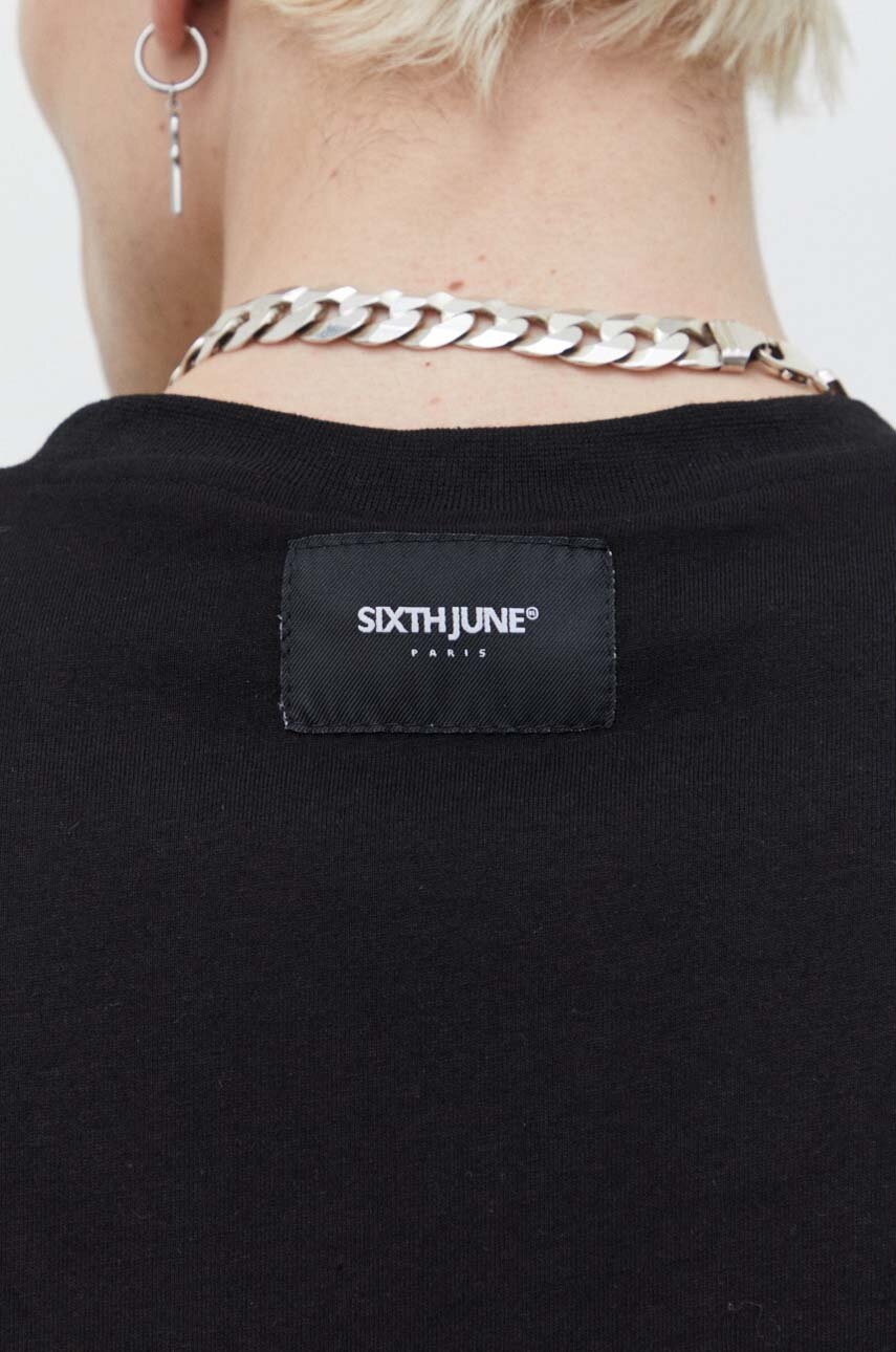 Βαμβακερό μπλουζάκι Sixth June ανδρικά, χρώμα: μαύρο φωτογραφία