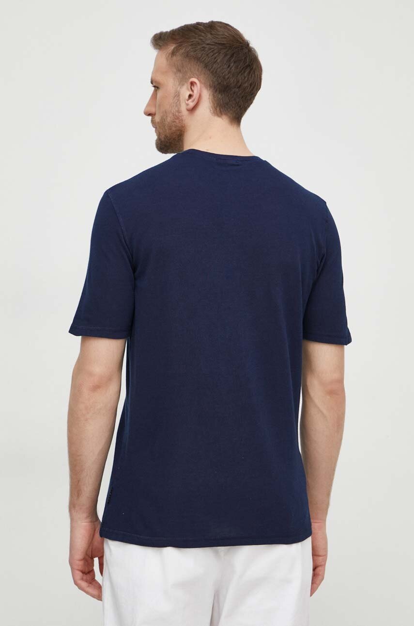 Βαμβακερό μπλουζάκι Sisley ανδρικά, χρώμα: ναυτικό μπλε φωτογραφία