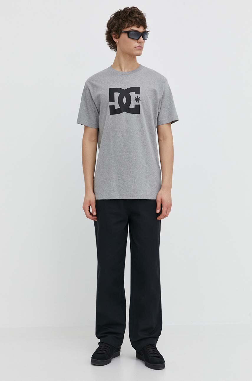 DC tricou din bumbac Star barbati, culoarea gri, cu imprimeu, ADYZT05373