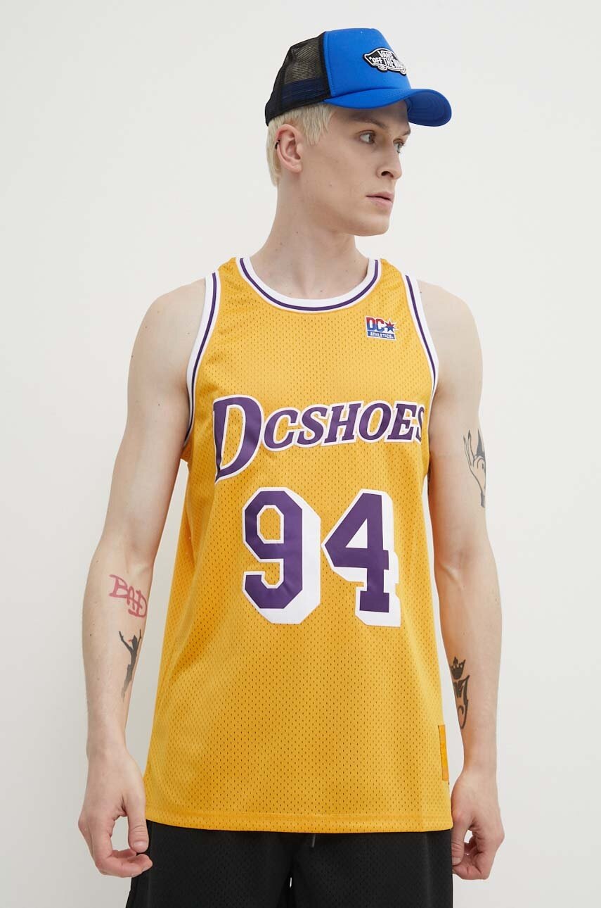 DC tricou barbati, culoarea galben, ADYKT03229